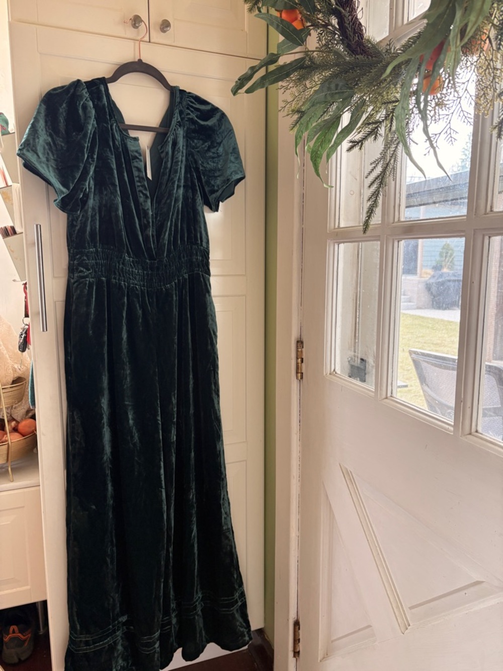 Anthropologie Somerset Velvet Jumpsuit - Green